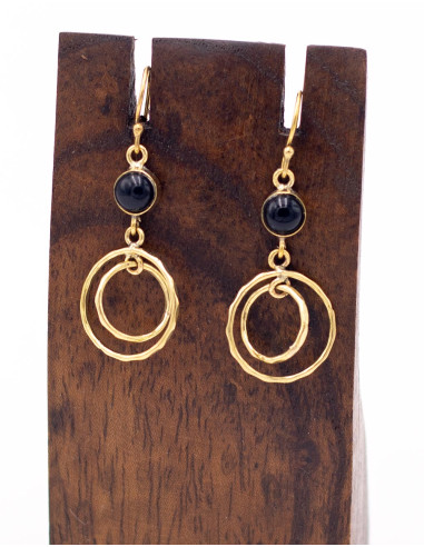 Boucles d'oreilles en or avec cercles et...