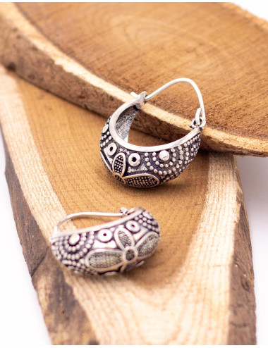 pendientes-plateados-medialuna-artesania-india 2