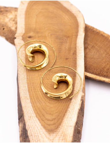 Boucles d'oreilles spirales faites à la main en...
