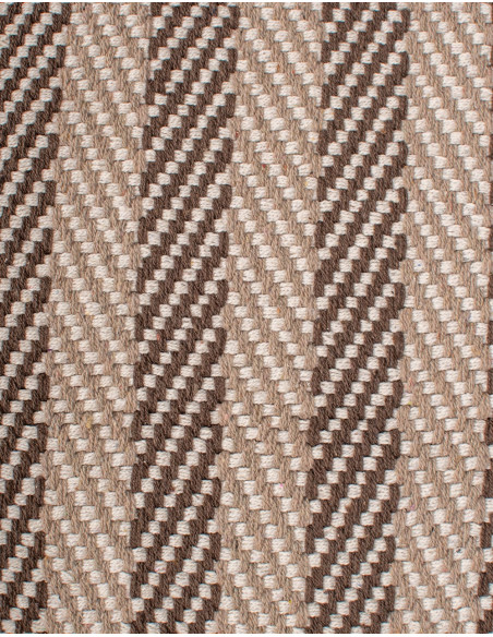 Indian ethnic rug with fringes – Handwoven in natural tones