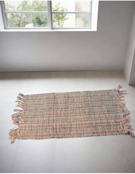 Tapete étnico boho feito à mão da Índia – Tecido à mão (50x80 cm)