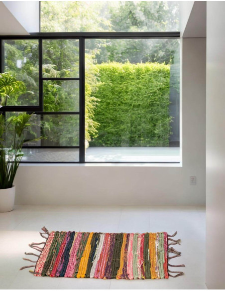 Tappeto etnico indiano fatto a mano in stile boho - Colori casuali