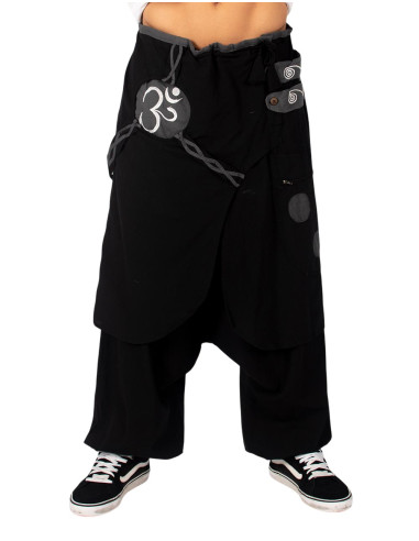 Black Afghan pants with gray skirt – Handmade...