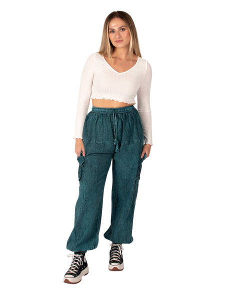 Pantalon sarouel unisexe Kimago – Style bohème et artisanat indien