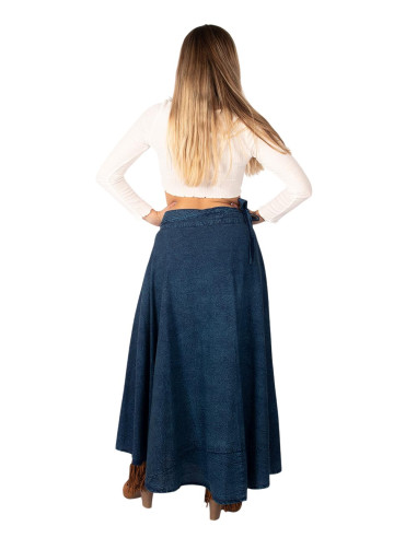 Blue cotton wrap skirt – Handmade Indian ethnic...