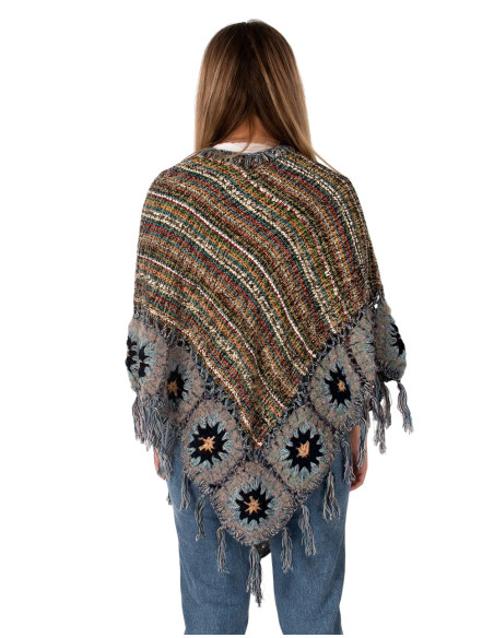 Poncho triangolare fatto a mano con frange – Fatto a mano in India