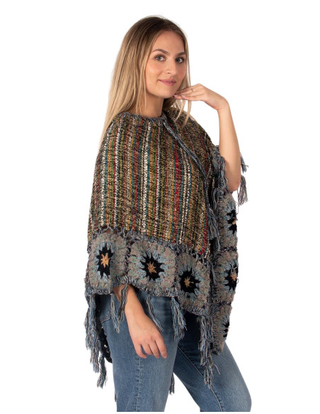 Poncho triangolare fatto a mano con frange – Fatto a mano in India