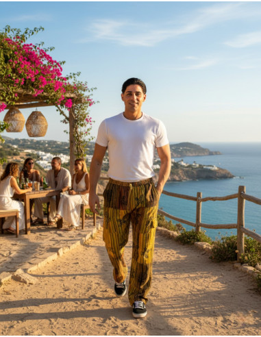 Pantalon hippie patchwork fait main – Fabriqué...