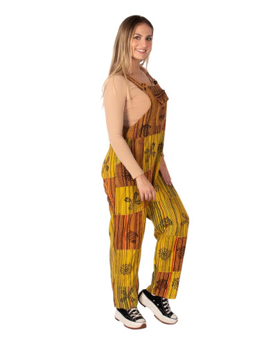 Combinaison unisexe en coton patchwork – Jaune...