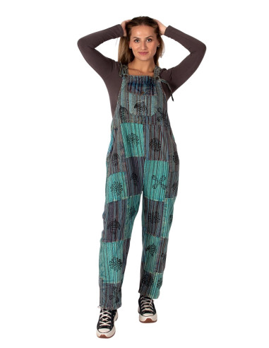 Salopette unisexe en coton patchwork fait main...