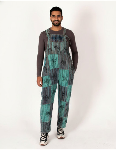 Unisex patchwork dungarees made of handmade...
