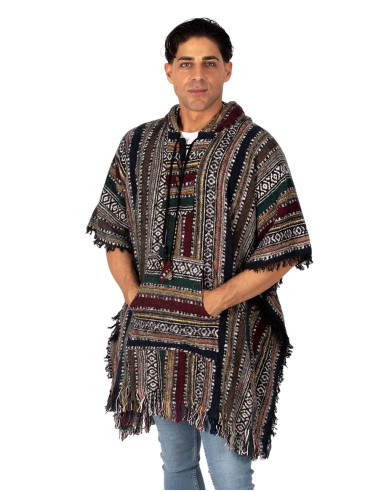Poncho quadrato unisex fatto a mano con...
