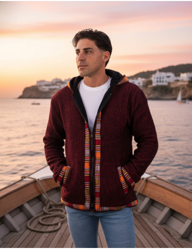 chaqueta-roja-oscura-etnica-kimago