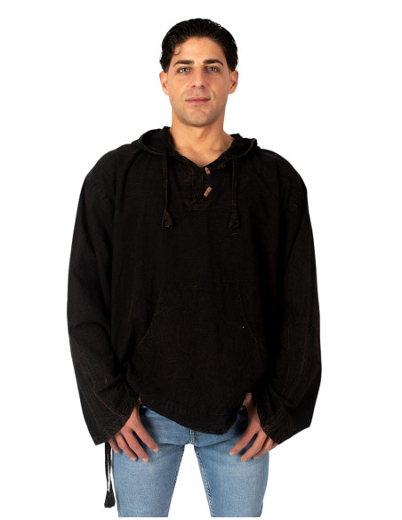 Kimago lightweight sweatshirt in distressed gray cotton – Indian ethnic fashion