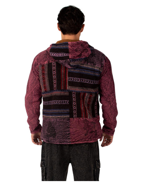 Veste patchwork faite main avec doublure polaire – Fabriquée en Inde