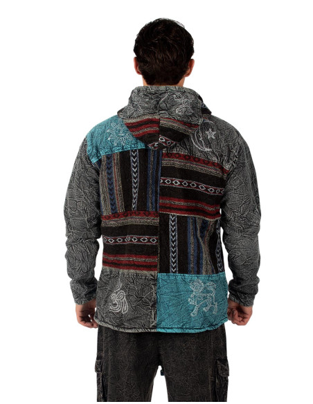 Handmade patchwork jacket with fleece lining – Made in India