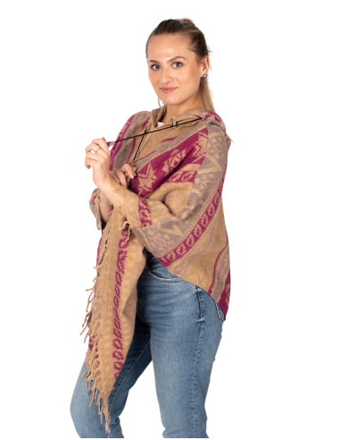 Handmade cotton wool poncho with hood – Indian...
