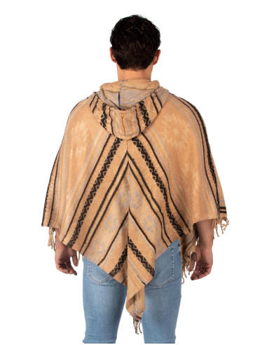 Unisex-Poncho aus Baumwollwolle mit Kapuze –...
