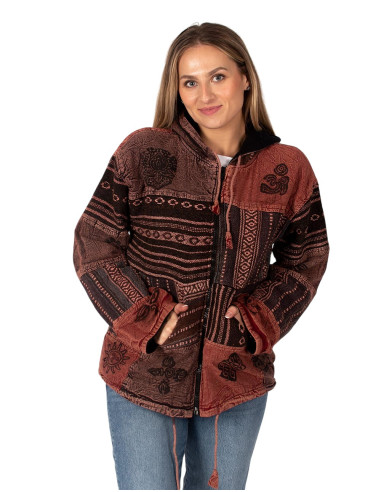 Chaqueta unisex patchwork con forro polar –...