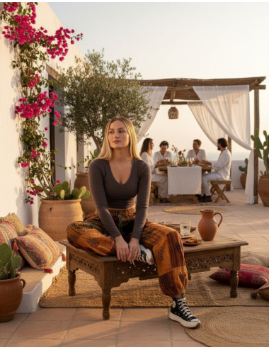 Pantalon harem unisexe en...