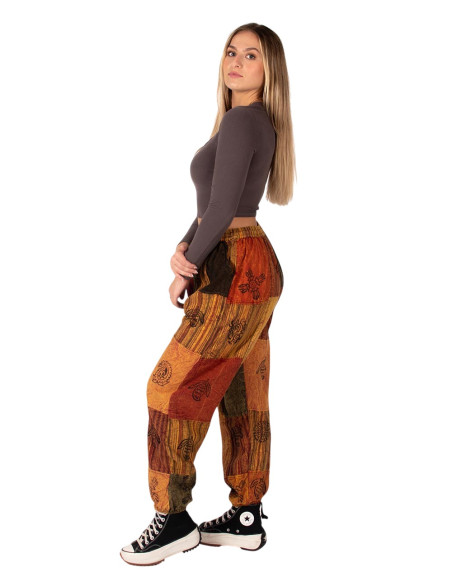 Unisex Patchwork Cotton Harem Pants