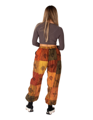 Unisex Patchwork Cotton Harem Pants