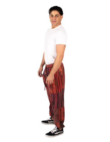 Calça Harem Unissex em Algodão Patchwork –...