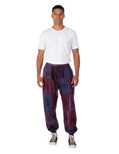 Unisex patchwork harem pants in shades of...