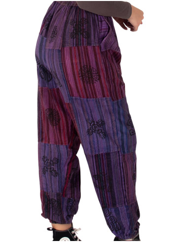 Unisex patchwork harem pants in shades of...