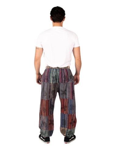 Pantaloni harem unisex patchwork in colori...