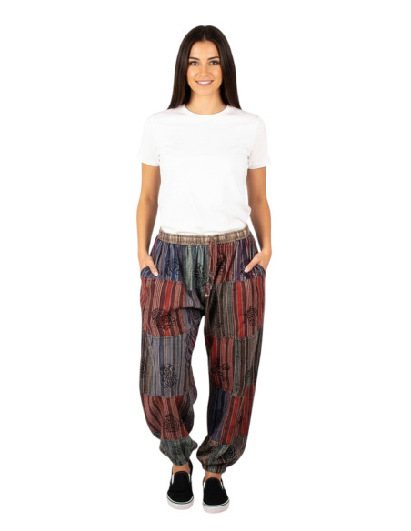 Pantalon harem unisexe patchwork de différentes couleurs