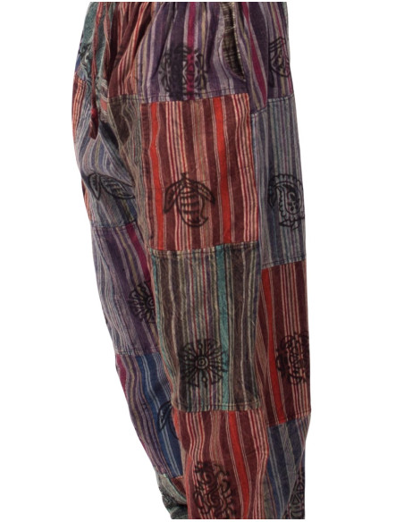 Pantalon harem unisexe patchwork de différentes couleurs