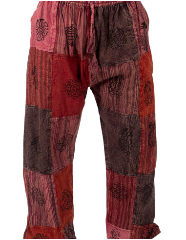 Pantalon harem unisexe patchwork de différentes...