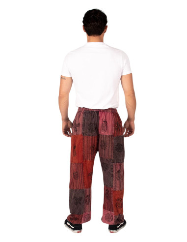 Unisex patchwork harem pants in assorted cotton...