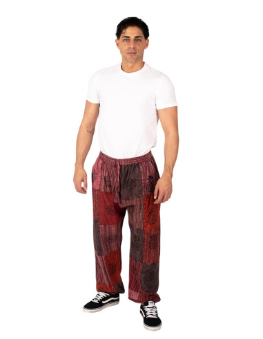 Pantaloni harem unisex patchwork in colori...