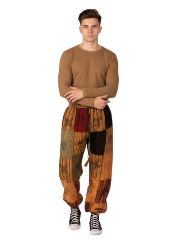 Pantaloni harem patchwork unisex nei toni del...