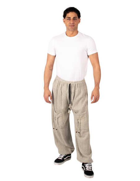 Warm unisex harem pants in ethnic style