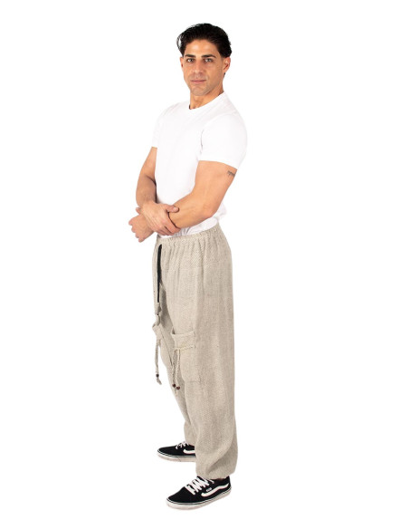 Warm unisex harem pants in ethnic style