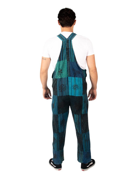 Unisex-Patchwork-Jumpsuit aus handgefertigter Baumwolle
