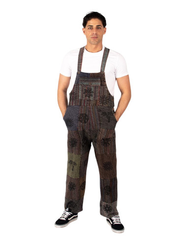 Unisex patchwork handmade cotton jumpsuit