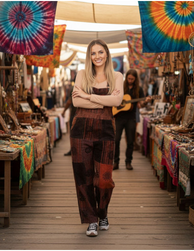 Unisex-Patchwork-Jumpsuit aus handgefertigter...