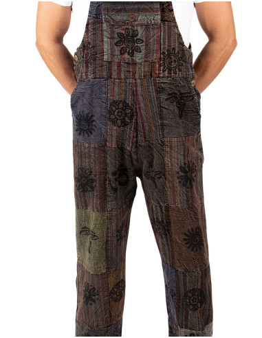 Combinaison unisexe patchwork en coton fait...