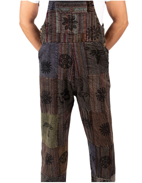 Combinaison unisexe patchwork en coton fait main – style ethnique indien