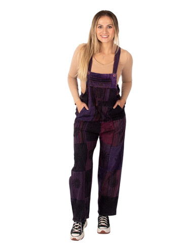 Macacão unissex patchwork em algodão – Roxo ou...