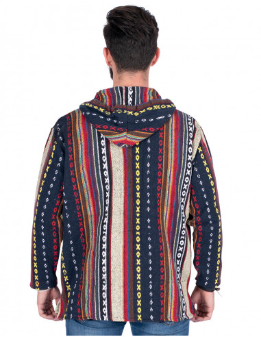 Sweat-shirt bohème unisexe en coton fait main –...