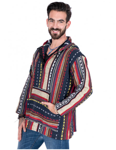 Felpa boho unisex realizzata in cotone fatto a mano – moda etnica indiana