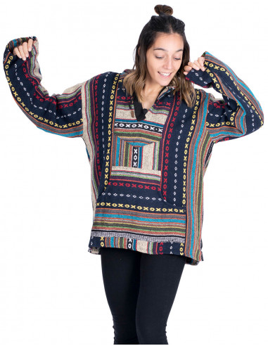Moletom unissex boho feito à mão em algodão –...