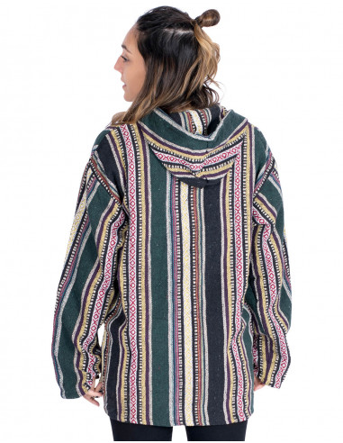 Unisex boho sweatshirt made of handmade cotton...