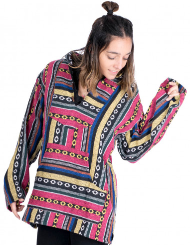 Moletom unissex boho feito à mão em algodão –...