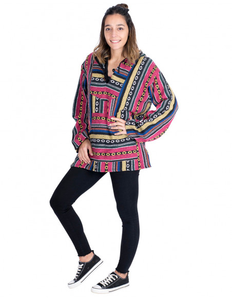 Felpa boho unisex realizzata in cotone fatto a mano – ispirazione indiana